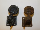 Pair Antique Cast Iron Victorian Shutter Dogs Hardware Salvage Original