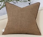 Patchwork Pillow Cover 18x18 Inch Luxury Cotton Linen Cushion Cover Faux Leather