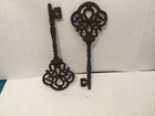 Vintage Large Victorian Skeleton Key Rustic Cast Iron  Decor - Two Of Them