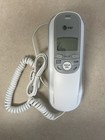 At t White Corded Telephone Trimline Tr1909 Caller Id Display Dial Wall Or Table