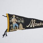 Vintage 1950s Montreal Canada Rcmp Mounties Travel Souvenir 22 X 7 Pennant Flag