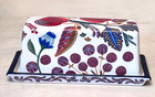 Anthropologie Discontinued Folkloric Apples Floral Ceramic Covered Butter Dish
