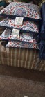 Arden 18x18 Decorative Pillow Polyester Blue white red Floral Indoor Ck920001