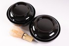 Japanese Lacquer Set Of 2 Kaiseki Lidded Soup Bowl 5 24inch Gold Bird   Flower