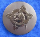 3 Vintage Gold Tone Metal Compact Powder Box Mirror Unused 1950s Roses Geometric