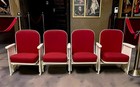 4 Theater Seats  Vintage Red Upholstered Tip-up Cinema Auditorium Seating  A11