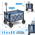 Sekey Wagon  220lbs Capacity  Big Wheels  Foldable For Shopping   Camping  Blue 