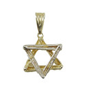 Vintage 14k Yellow Gold Star Of David Pendant Magen David Hebrew Religious 1-1 8