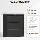 Lateral File Cabinet Metal 3 Drawer Filing Storage Cabinet Office Home Furniture