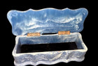 Blue Inoclay Cherub Venus In Repose Trinket Jewelry Box Vintage Antique Beautifu