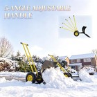 Yellow 29  Wheeled Snow Pusher 7   angle Blade With Wear Strip For Driveway Use