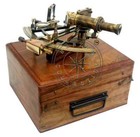 Henry Barrow   Co  London 8  Brass Ship Sextant German Sextant W  Hardwood Case