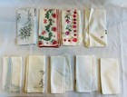 Estate Vintage Lot Of 9 Mixed Print Lace Embroiderer Handkerchief Hankie