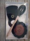 Crochet Handmade Kitchen Gift Box Scrubby Towel Holder Hanger Black
