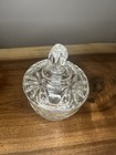    vintage Glass Powder Jar With Lid  Approx  4 5  Diameter