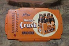 Scarce 1950s Orange Crush Soda  Painted Embossed Metal Thermometer Sign Pepsi