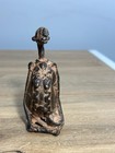 Mali Empire Dogon Bronze Figure - Seated Figure With Offering Vessel - 4x3x1 