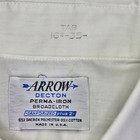 Vintage Arrow Mens White Decton Perma-iron Broadcloth Dress Shirt 16 5-35 L Usa