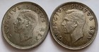 1949   1952 South Africa 5 Shillings Silver Coins 1 18 Troy Oz  Two George Vi 5s