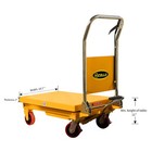 Apollolift 660lbs Capacity Single Scissor Lift Table Manual Hydraulic Cart Truck