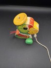 Sweet Vintage Orig 1963 Fisher Price Push pull Talky Parrot  698 Wooden Toy Old