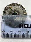 Antique Metal Brass Glass Button Black Glass Flower Centerpiece