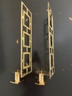 Pair Of Vintage Brass Greek Key Wall Sconces  Midcentury Modern Candleholders