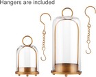 2 Pack Brass Glass Dome Candle Holders Farmhouse Table Decor