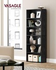 6 Tier Bookshelf 23 6 Inch Wide Black Open Bookcase Storage Shelf Unit