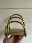 Vintage Arched Brass Letter bill Organizer  Napkin Holder   Plate Holder Mcm