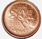 2011 Canadian Non Magnetic 1 Small Cent Penny King Queen Copper Canada Coin Circ