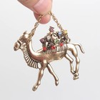 Alloy Metal Camel Brooch With Chain And Colorful Rhinestone Animal Badge Jewelry