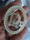 Vip Gift Christian Dior Brooch Logo Cd   Ribbon   Dust Bag 2 Inch