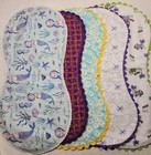 5 Handmade Contoured Double Baby Soft Flannel Burp Pads With Ricrac 16 