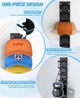 2 Pack Wall Mounted Hat Organizer For Up To 18 Baseball Caps  Black   