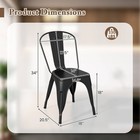 Tolix Style Metal Dining Chairs Set Of 4 With Removable Backrest For Dining Room