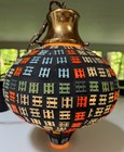 Vintage Mcm Glass Swag Lamp Pendant Mid Century Modern Lighting 60s Multi-color
