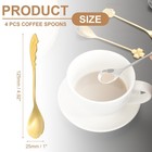 4pcs Coffee Spoons  Wings Tea Spoons Stainless Steel  Gold