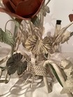 Vintage Tole Rose Flower Chandelier  3-light  Metal
