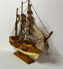 Vintage Handmade Wooden Tall Ship Model  semon Bolivar  Nautical Decor