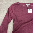 Standard Surplus Blouse Top Womens Medium Burgundy Stretch Sparkle Boat Neck