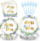 96 Pcs Miss To Mrs Bridal Shower Decorations Bridal Shower Plates And Napkins   