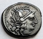 Roman Republic C Maianius Silver Denarius 153 Bc Roma Victory Biga Cleaned 3 62g