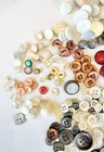 Large Lot Of Mop Buttons Carved Dyed Shanks Etc  Great Condition   c 