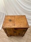 Italian Antique Ice Box Two Storage Cabinets Four Racks Top Access Walnut