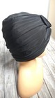 Black Retro Turban Headcover Waterproof Shower Cap  Protects Hair  1907 By Fromm