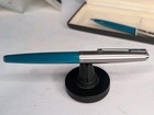 Vintage Parker 61 Fountain Pen   Pencil Set Turquoise Color In Box Fine Nib
