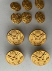 Vintage Uniform Buttons Lot Of 19 Brass Eagle Crest Meyer   Waterbury Mixed Size