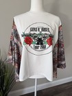 Upcycled Gun N  Roses 1988 Tour Rock Band T Shirt Boho Sleeves Women s One Size