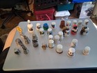 Vintage Thimble Lot 30 Souvenir Porcelain Metal Figural Mixed Collection